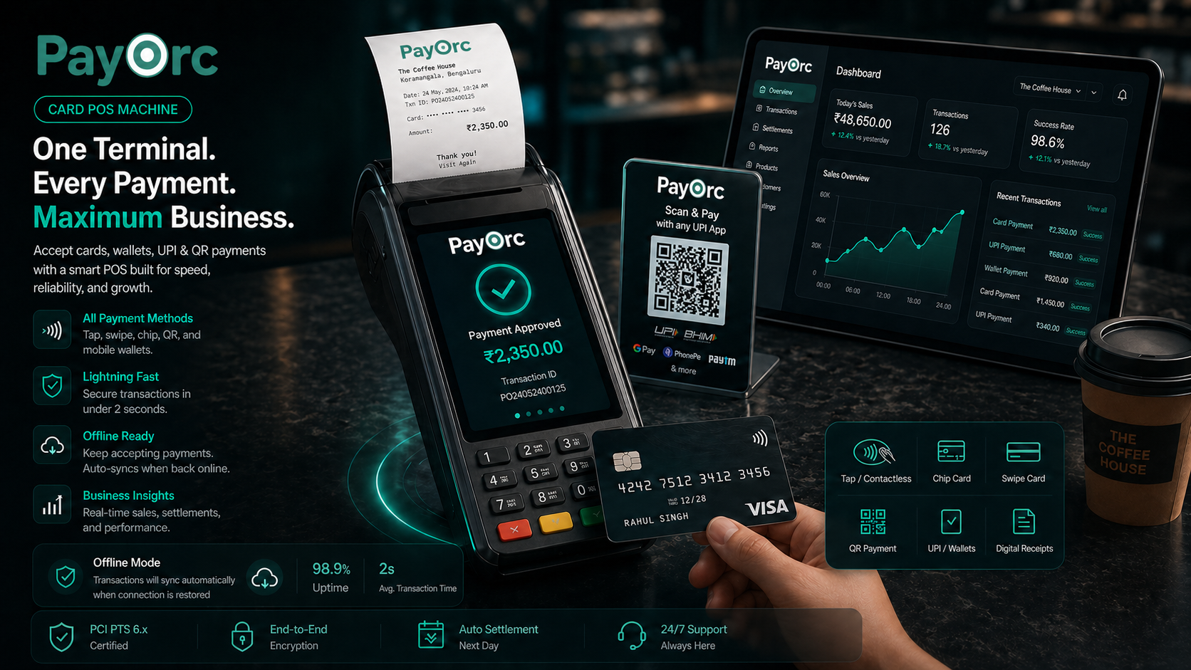 PayOrc card POS machine product visual