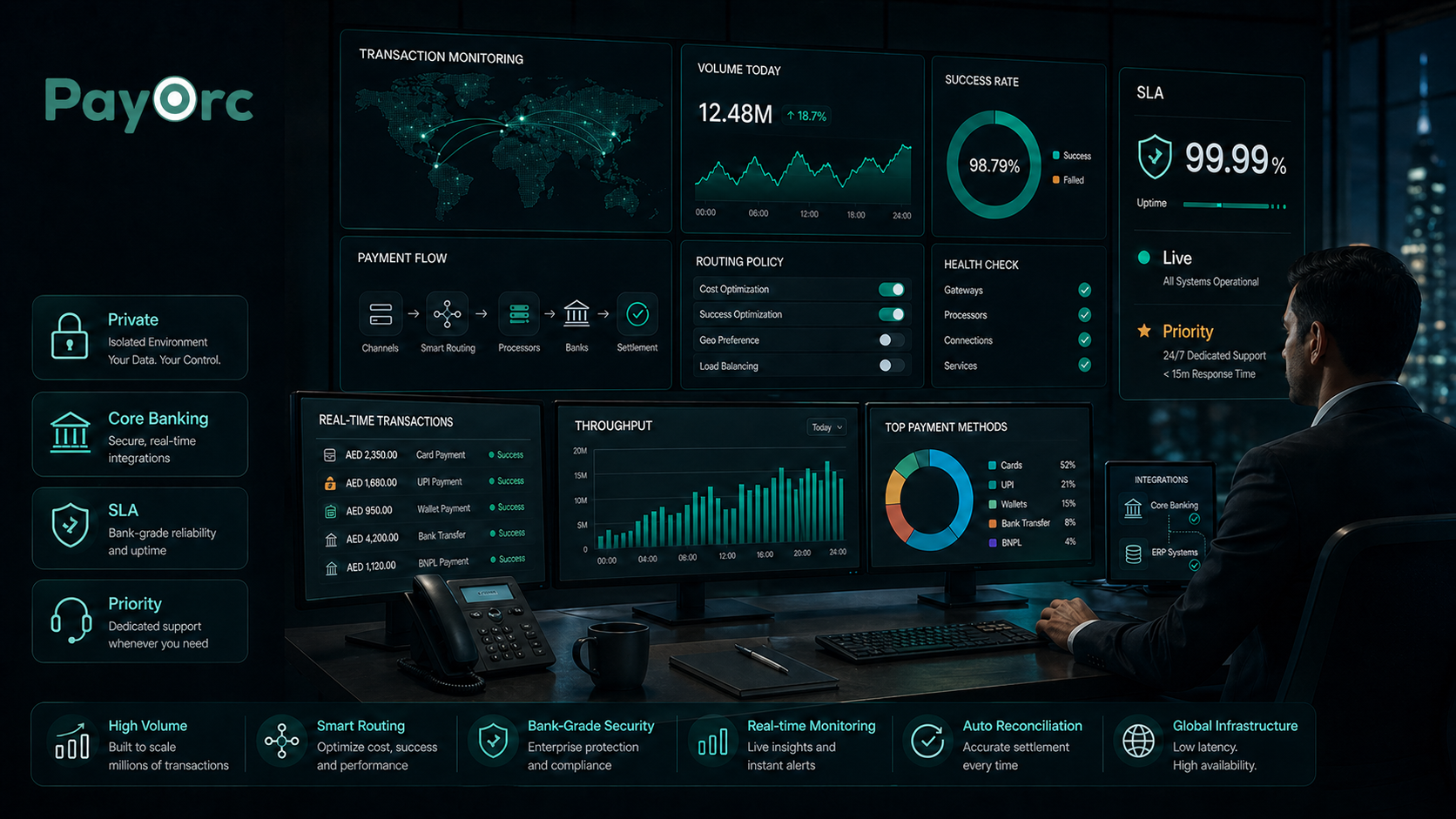PayOrc enterprise and banks payment solution visual
